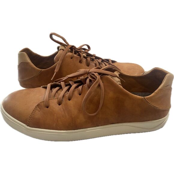 OluKai Lae'ahi Li'ili Sneakers Mens Size 13 Brown Full Grain Leather Shoes - Picture 2 of 9